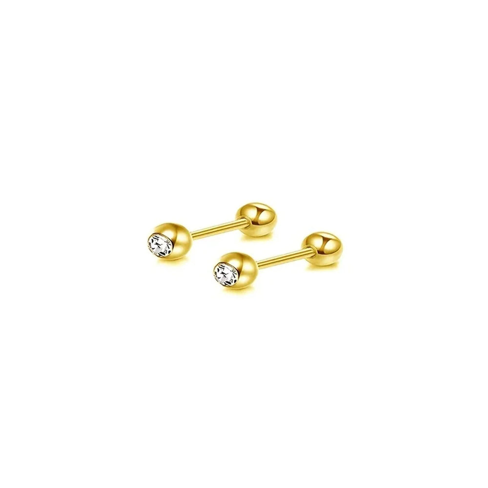 1/7Pairs Stainless Steel Unisex Cartilage Stud Earrings,Inlay Cubic Zirconia Hypoal additional angle