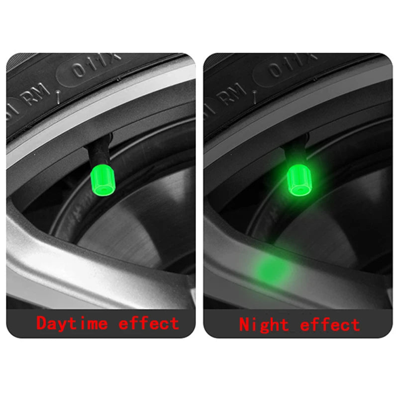 Luminous Tire Valve Caps Car Motorcycle 4/8/20 Pcs lifestyle view