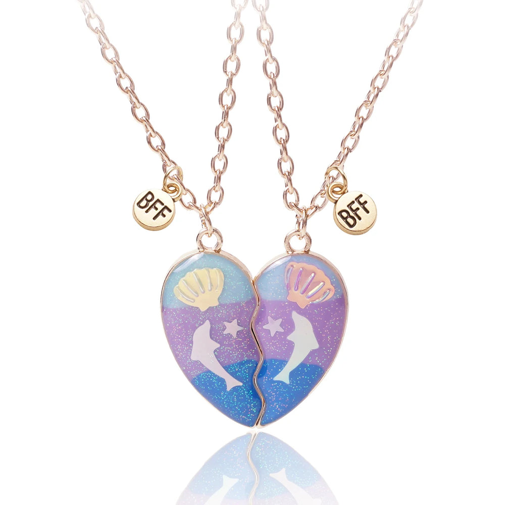 3 Pcs/set Best Friends Pendant Necklace For Woman Magnetic Adjustable Rainbow Daisy L alternate view