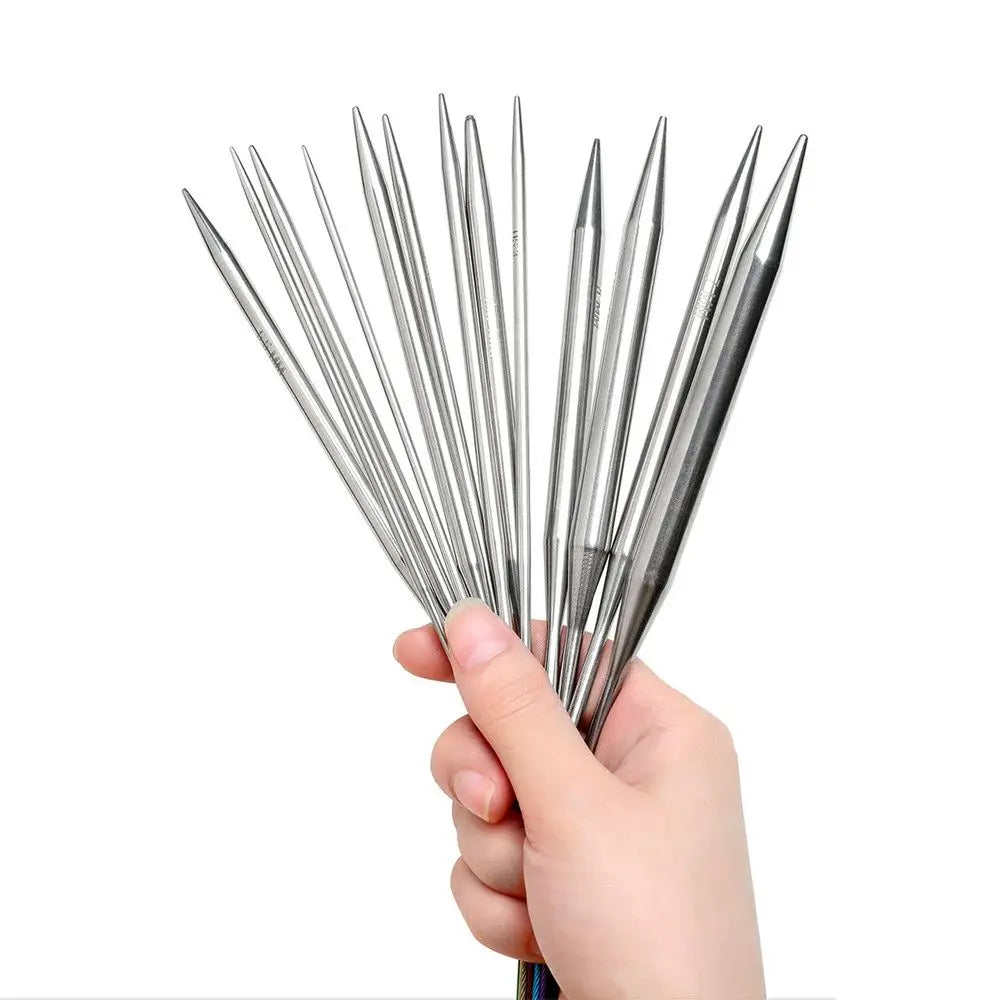 40/100cm Circular Knitting Needles Metal Needles Stainless Steel Crochet Hook DIY Crafts detail view