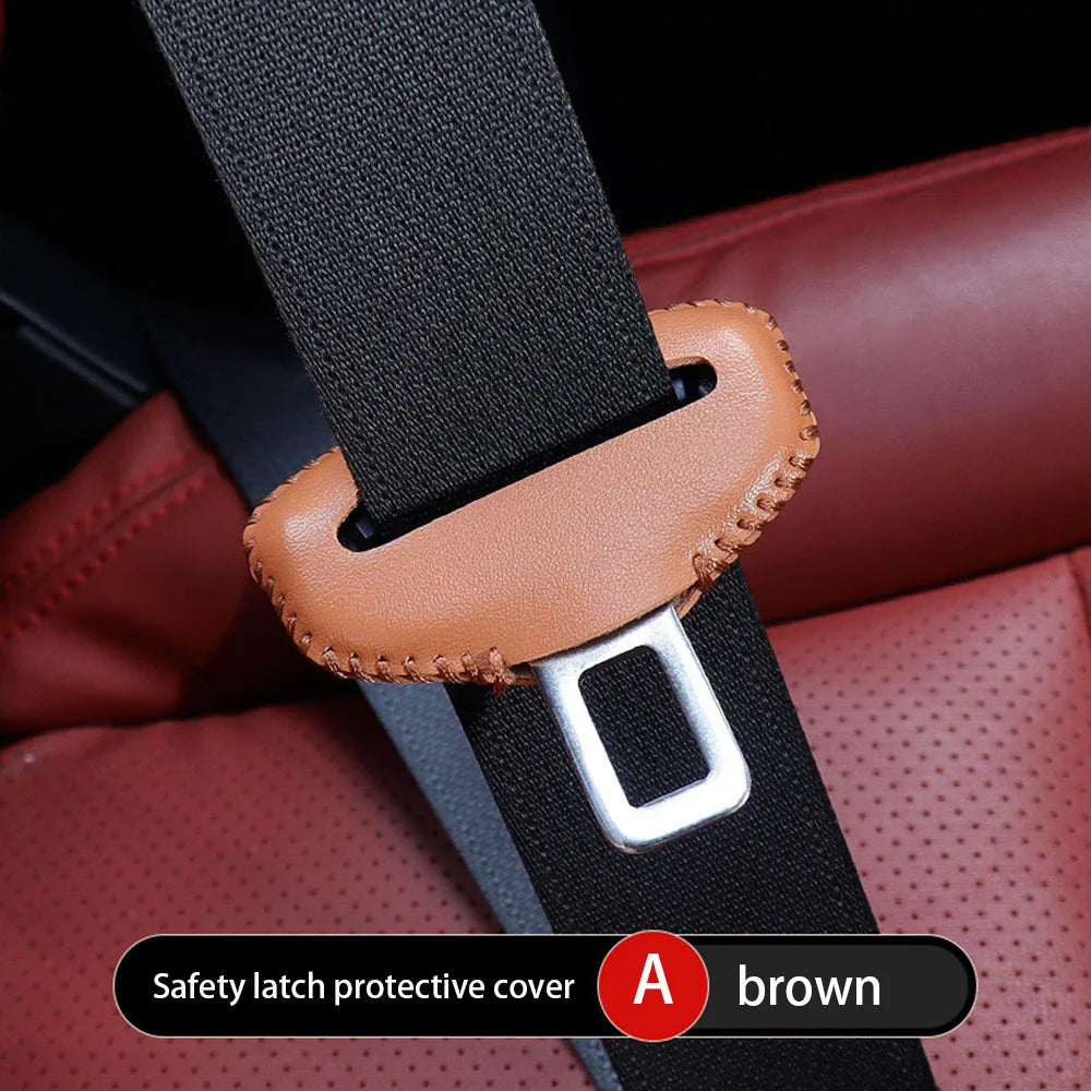 Seat Belt Buckle Cover Protector PU Leather 1 Pack additional angle