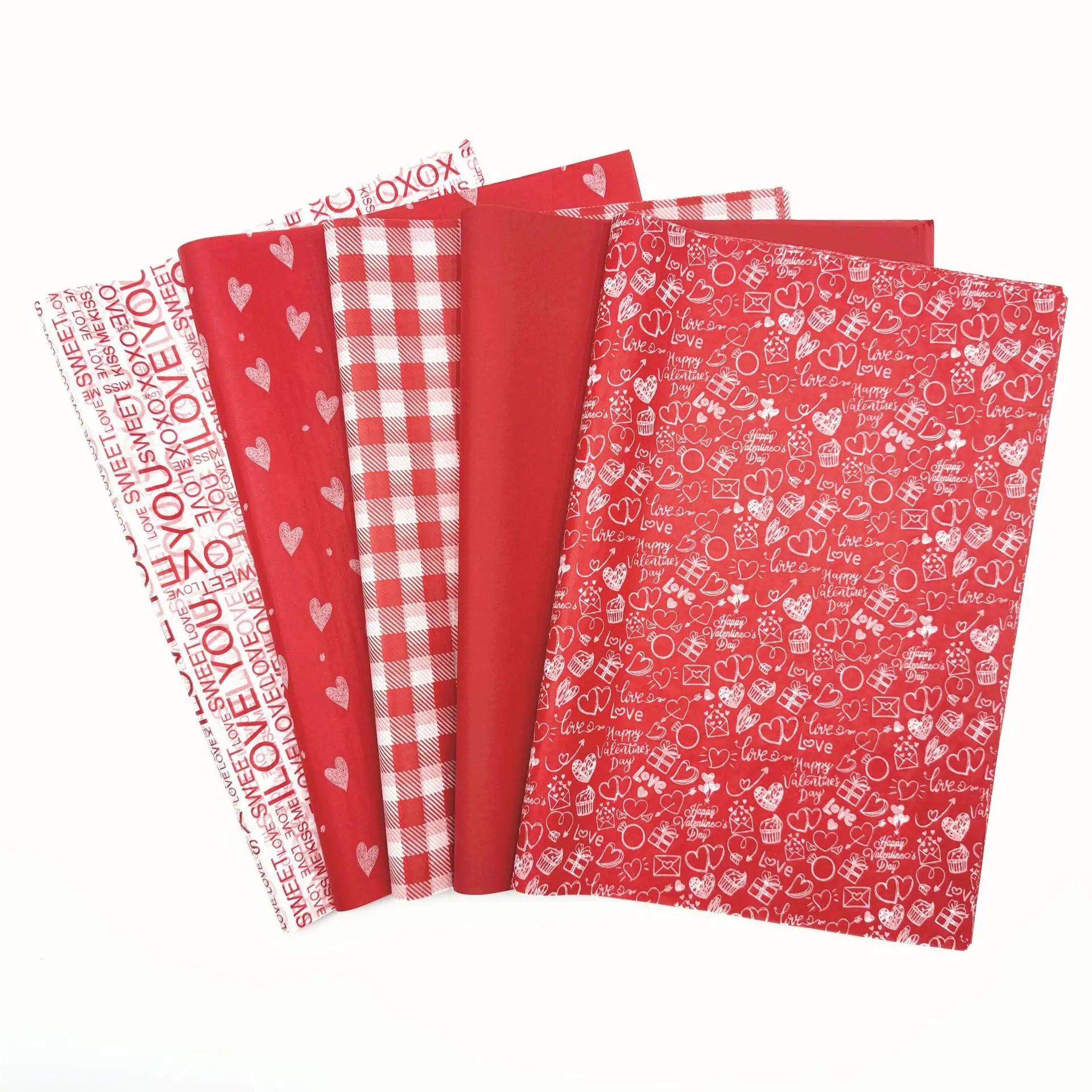 30Pcs Valentine's Day Red Parchment Paper Sheets | 5 Style Choices for Gift Wrapping alternate view