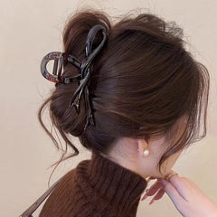 13cm Acrylic Ribbon Bow Hair Claw Glossy Crab Hair Clip Shark Ponytail Holder Barrettes Headwear for Women Hair Accessories