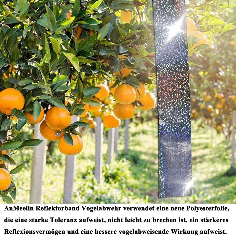 2 Rolls Bird Scare Reflective Tape | Double Sided Visual Deterrent close-up view
