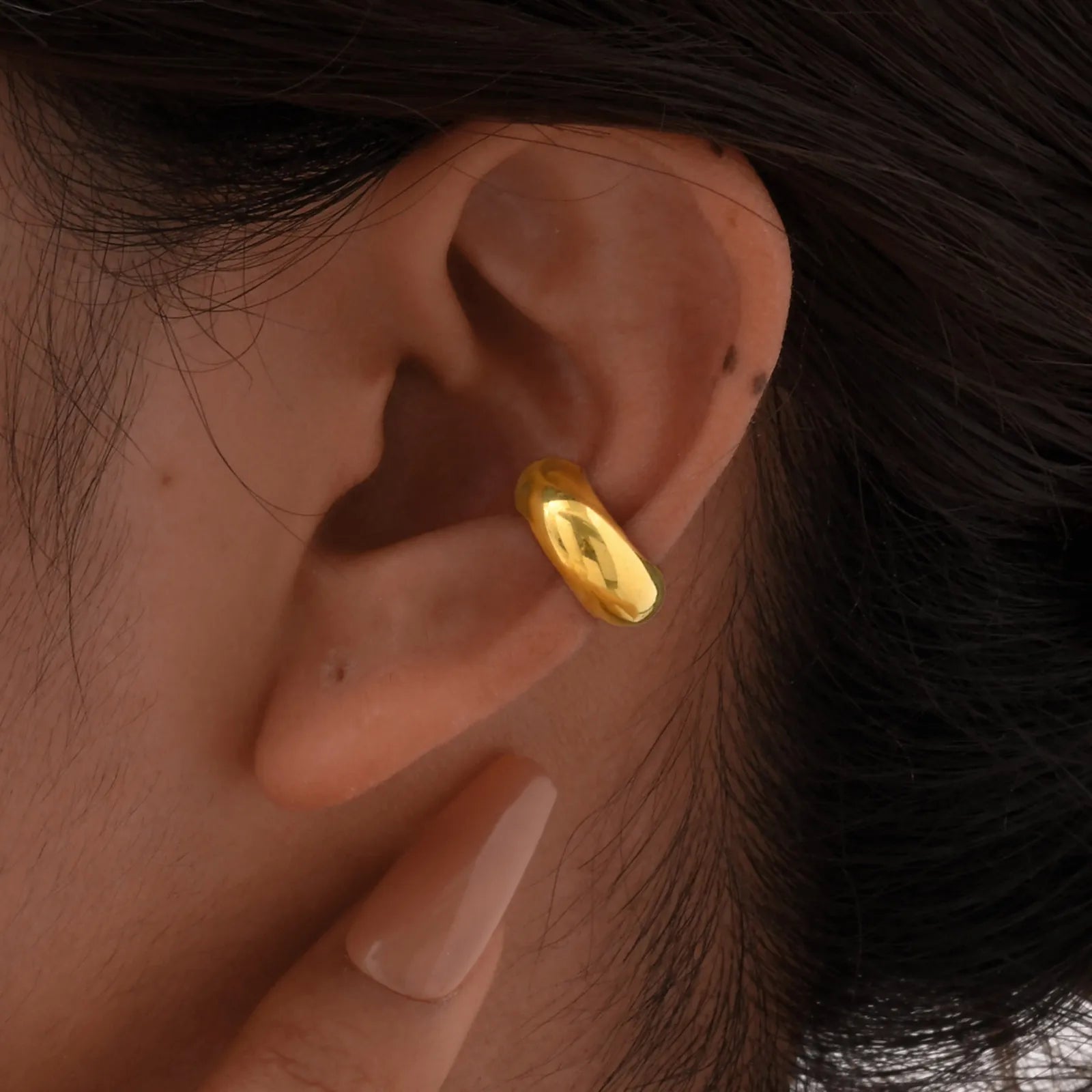 Unique Fake Piercing C-shaped Ear Bone Clip for Women Girl,Water Drop Cartilage Ear C alternate view