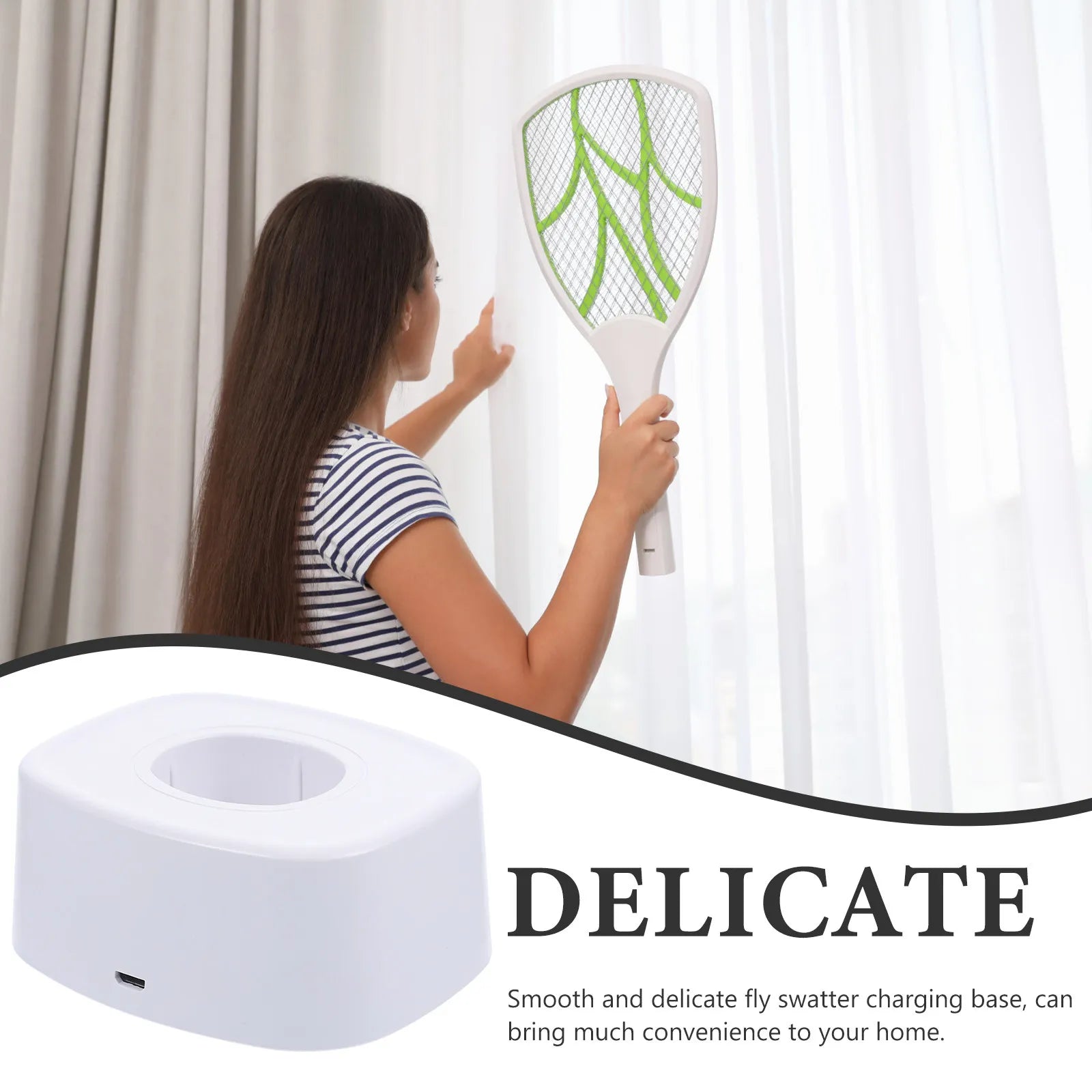 Electric Mosquito Swatter Charging Base | Compact Storage and Pest Control Accessory close-up view