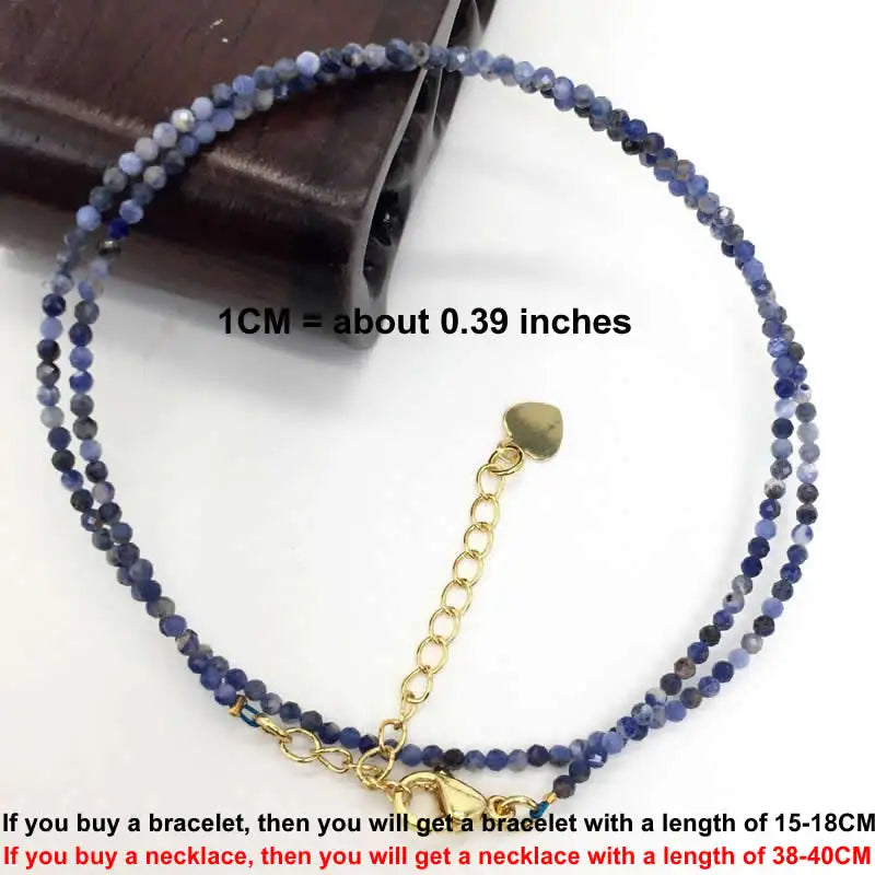 Faceted Gemstone Bead Choker Necklace and Bracelet Set | Natural Stone Jewelry for Me lifestyle view