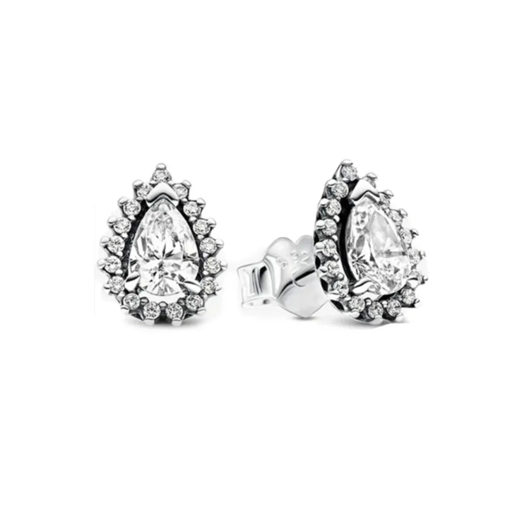 925 Sterling Silber Schneeflocke Herz Ohrstecker | Feine Ohrstecker für Damen