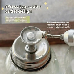 Nail Storage Refillable Glass Bottles Empty Liquid Press Pump Dispenser Nail Art Polis close-up view