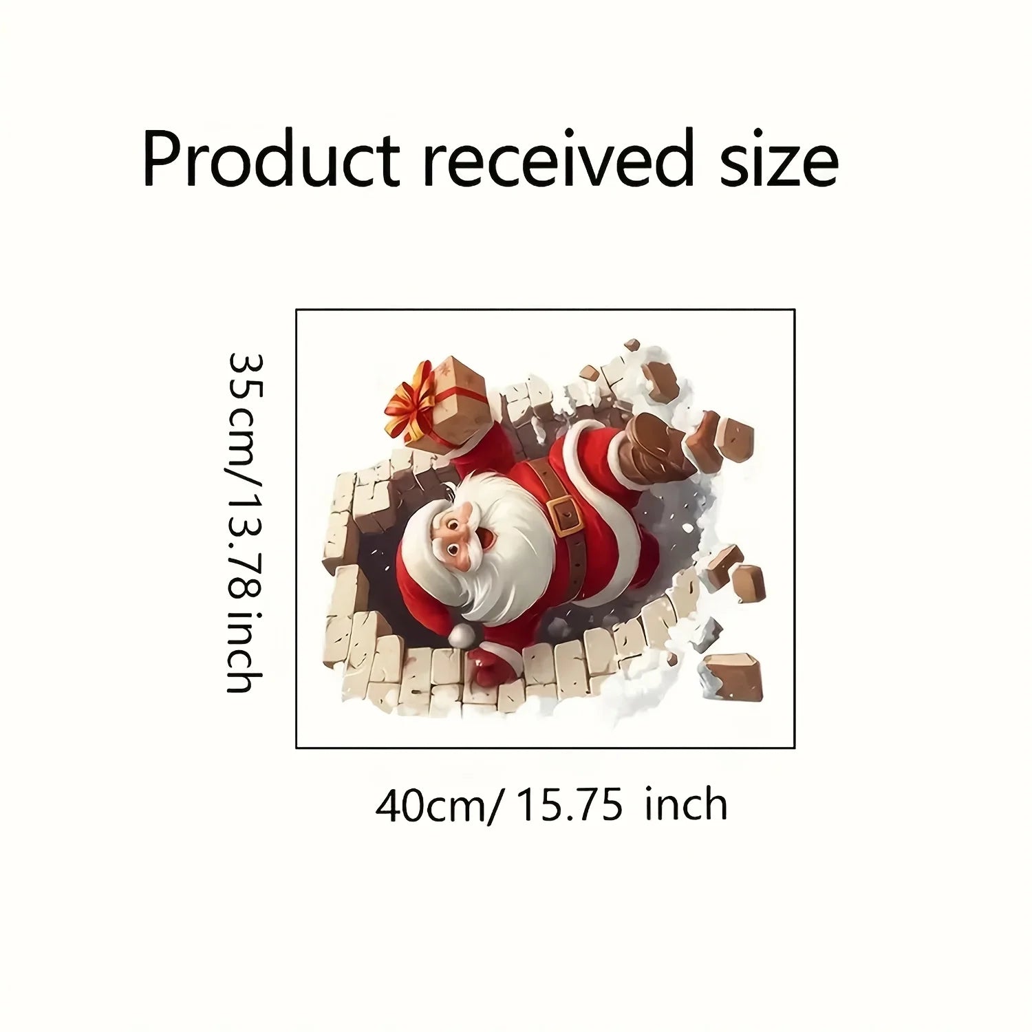 Santa Claus Wall Decal | Self-Adhesive Christmas Vinyl Sticker alternate view