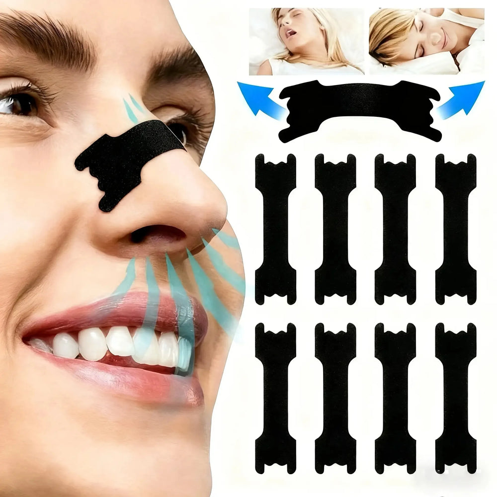 Breathable Sports Nose Strips | 20 Pack Anti-Snoring Nasal Patches for Night close-up view