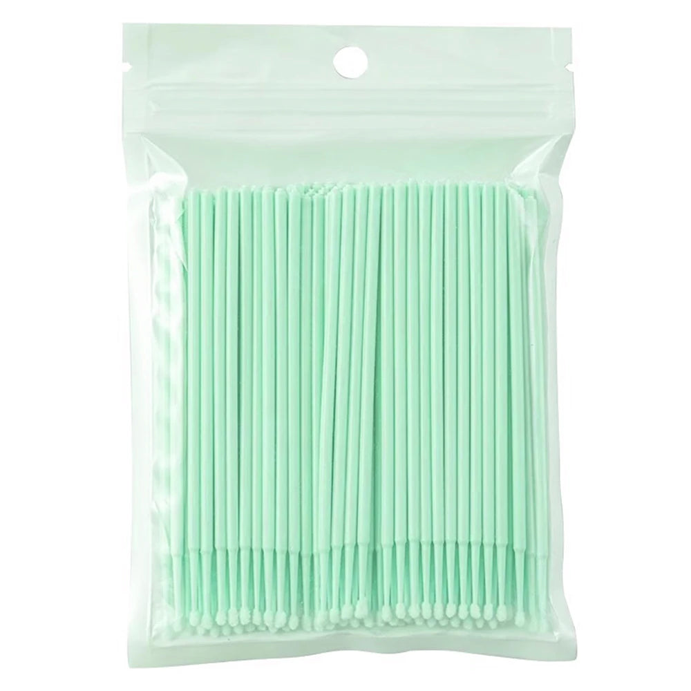 100PCS Micro Swab Applicator Eyelash Cleaning Brush Lash Extension Micro Brushes Cotton Swab Individual Eyelashes Removing Tool