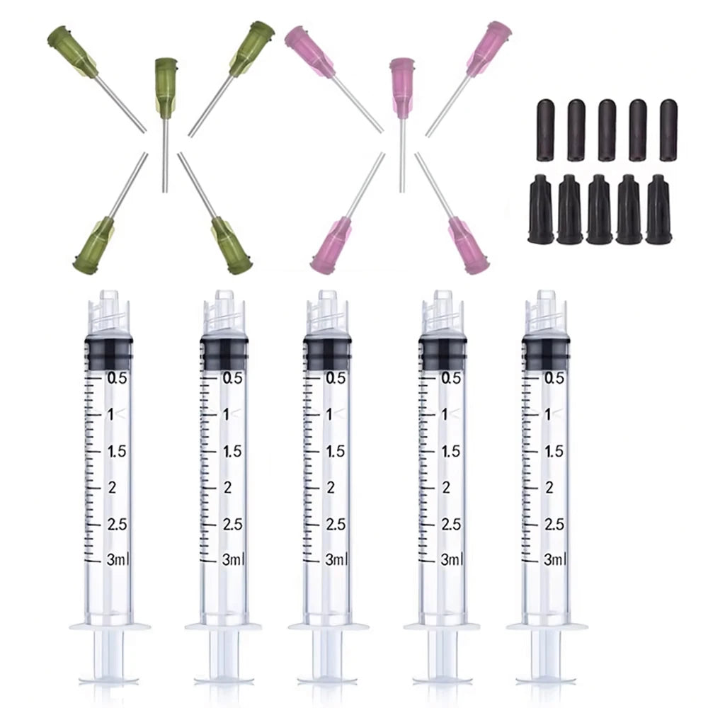 Glue Applicator Syringe Set with Blunt Tip Needle and Cap