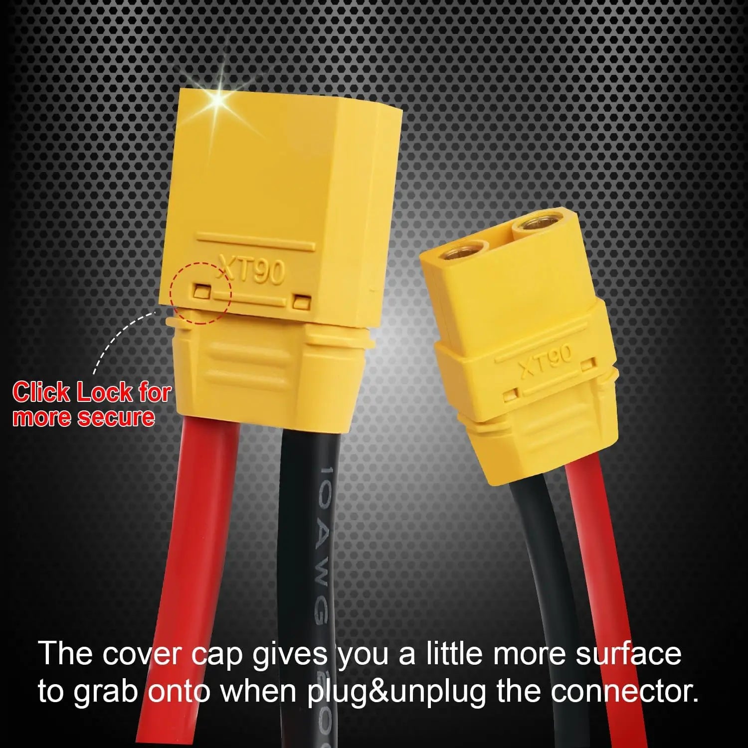 XT90 Plugs Male Female Connectors Copper Bullet Wire Connectors Welding Terminal Power close-up view