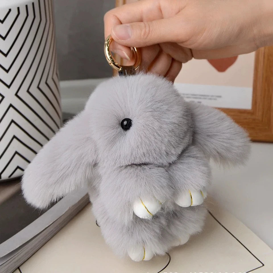 Women's Rabbit Fur Keychain Bag Car Pendant Jewelry for Bags alternate view