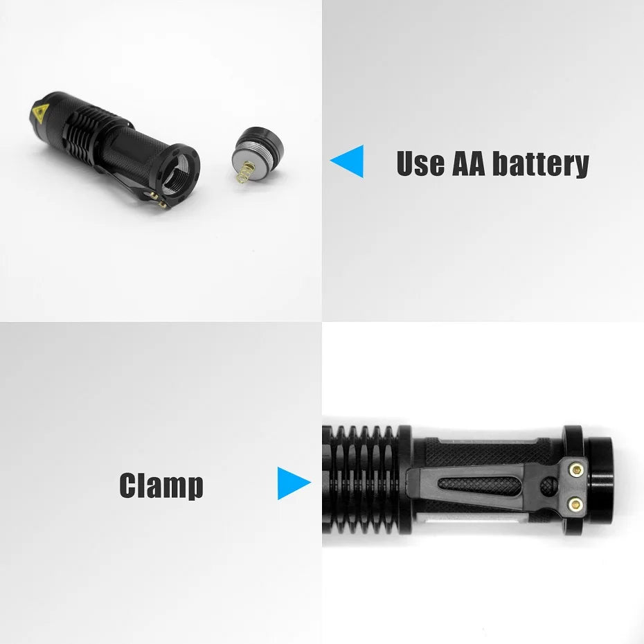 4 Modes Portable LED Flashlight | Zoomable Torch for Outdoor and Emergency Use additional angle