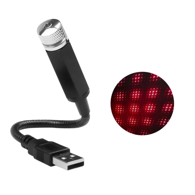 Green LED Starry Galaxy Lamp for Car Roof | USB Atmosphere Projector Light detail view