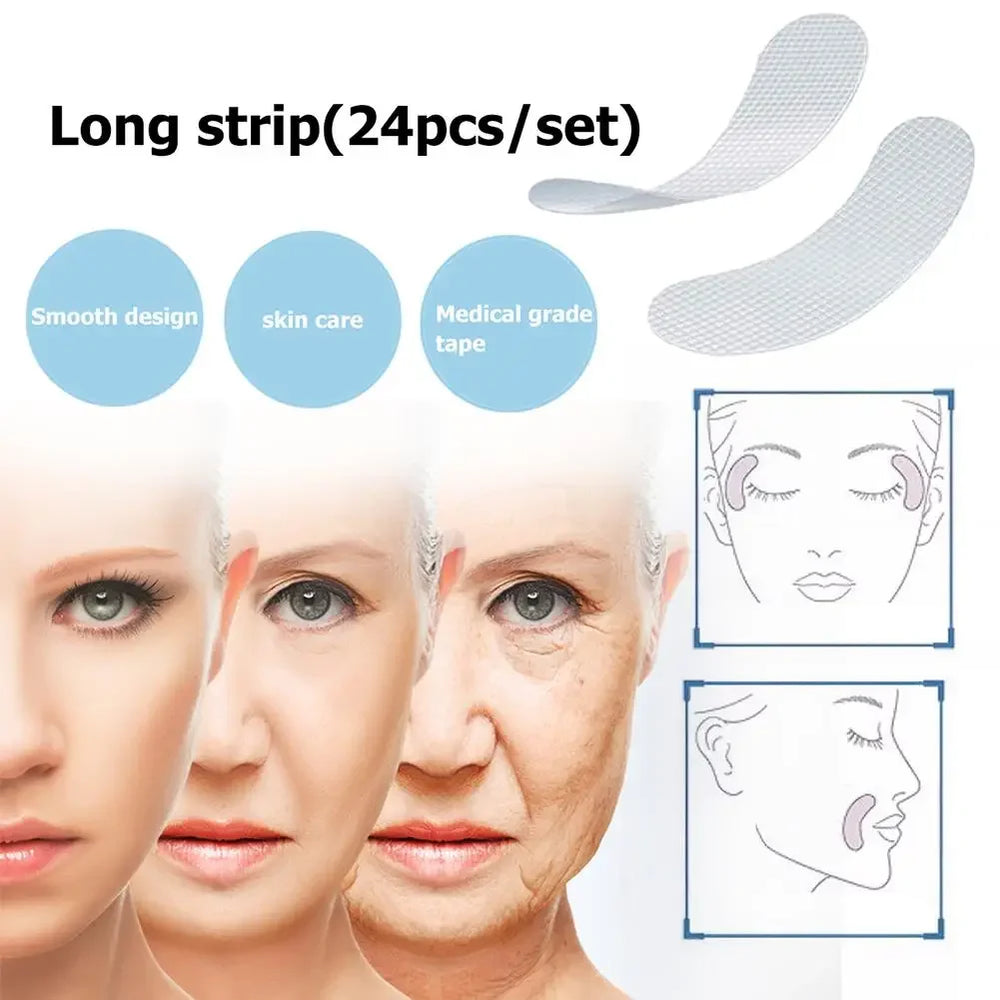 Facial Anti Wrinkle Tape Pads | V-Shape Face Lift and Skin Care Set close-up view