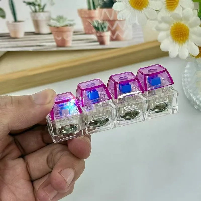 LED Keyboard Keychain Fidget Toy | Crystal Clicker Sensory Stress Relief Gadget detail view