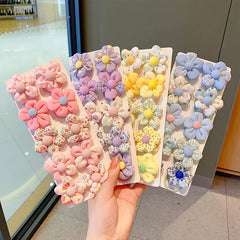 10Pcs/Set New Baby Girl Cute Colorful Flower Hair Bands Ponytail Holder Chilren Soft alternate view