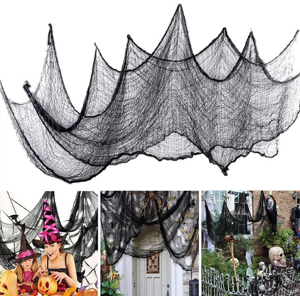 Creepy Gauze Cloth Window Table Door Net Spooky Fancy Dress Party Haunted House Wall
