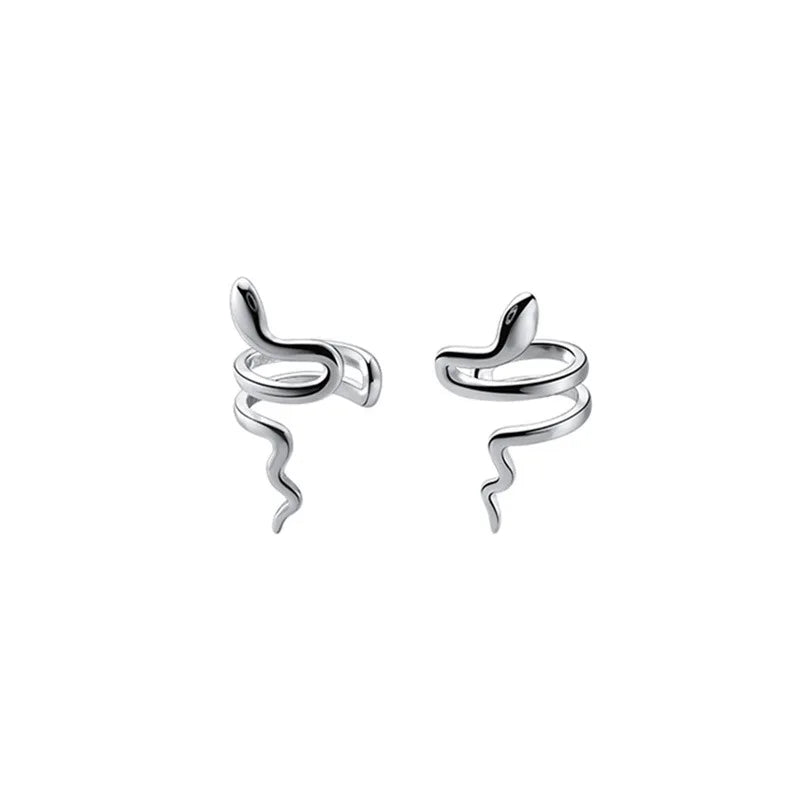 1Pcs Fashion Silver Color Snake Ear Clip Earrings for Women Men Punk Non Piercing F additional angle