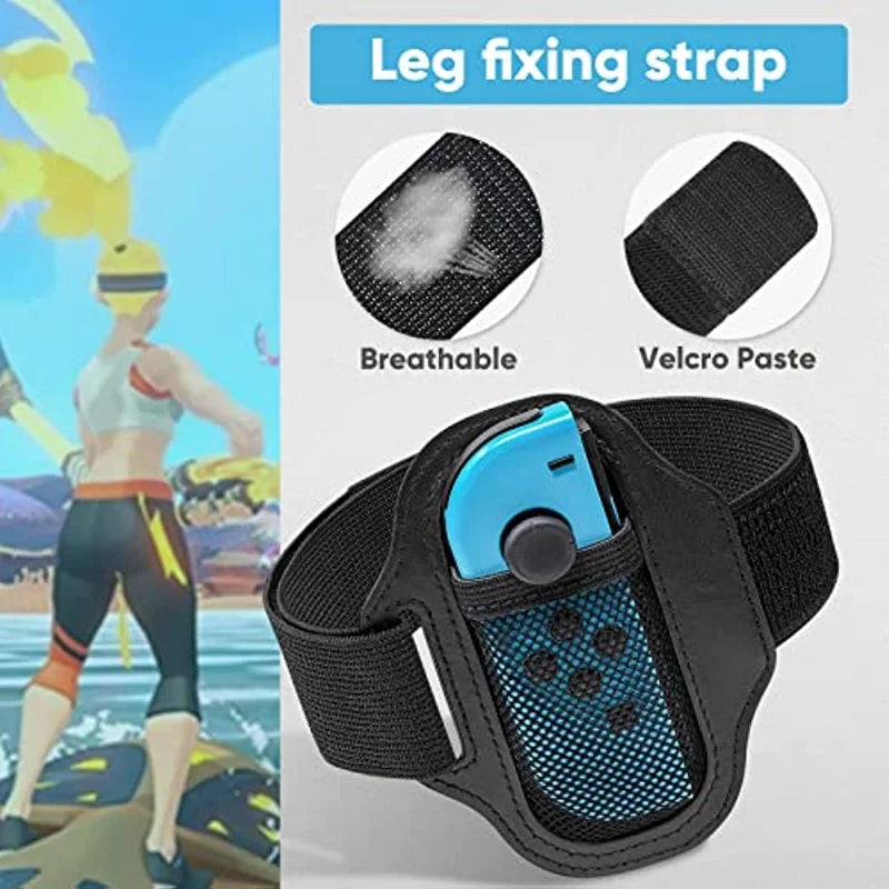 Leg Strap for Switch Sports Soccer | 2-Pack Adjustable Joy-Con Game Accessory close-up view