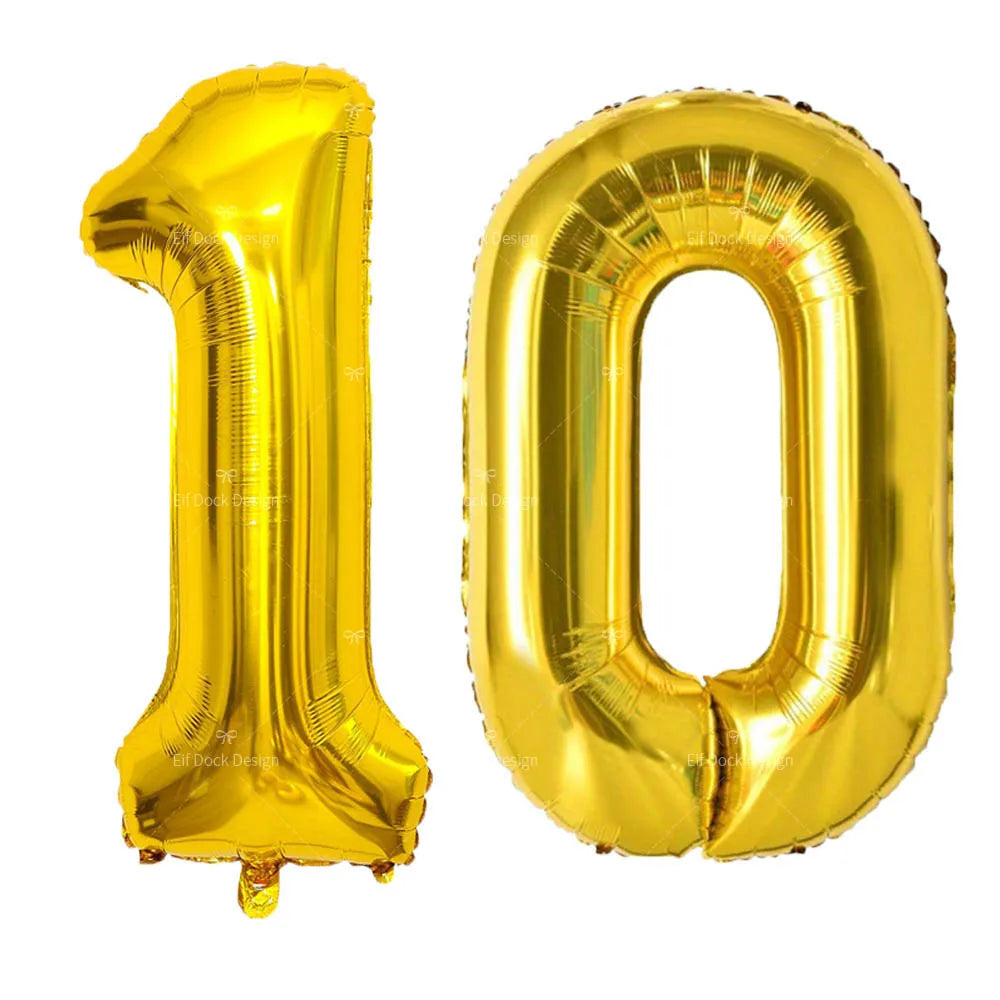 Gold Number Balloons for Milestone Birthdays | Large 40 Inch Foil Set lifestyle view
