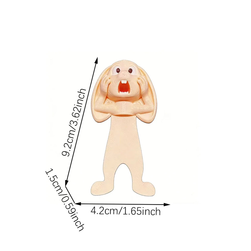 Exclusive New Product - Funny Screaming Rabbit 3D Bookmark, Creative Animal Page Cl additional angle