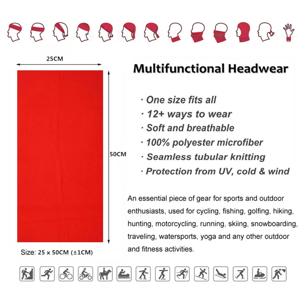 Summer UV-Protection Bandana Seamless Tube Scarf Headwear Cycling Face Cover Multi-us alternate view