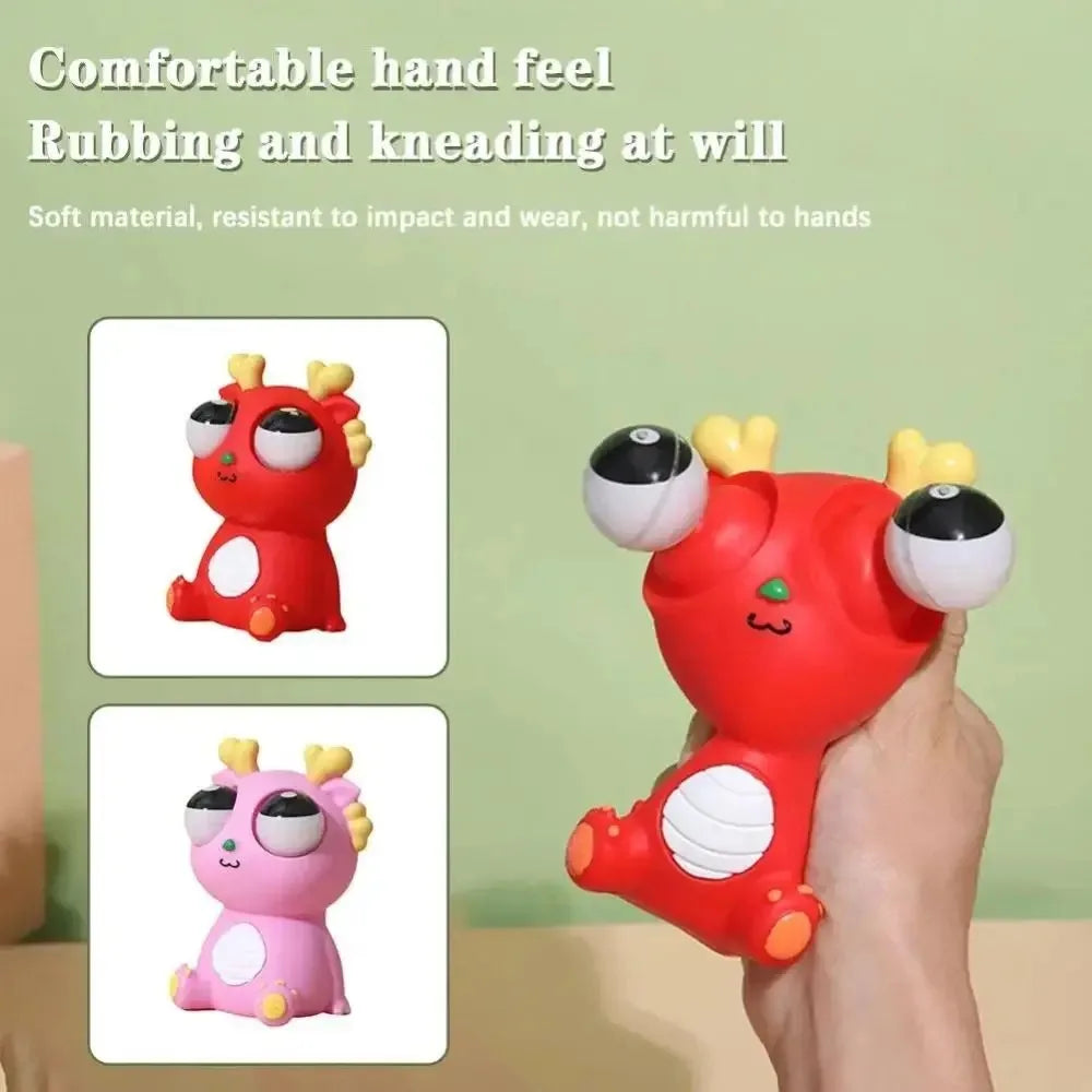 Big Eyed Dragon Squishy Toy | Pop Eyes Fidget Keychain for Stress Relief additional angle