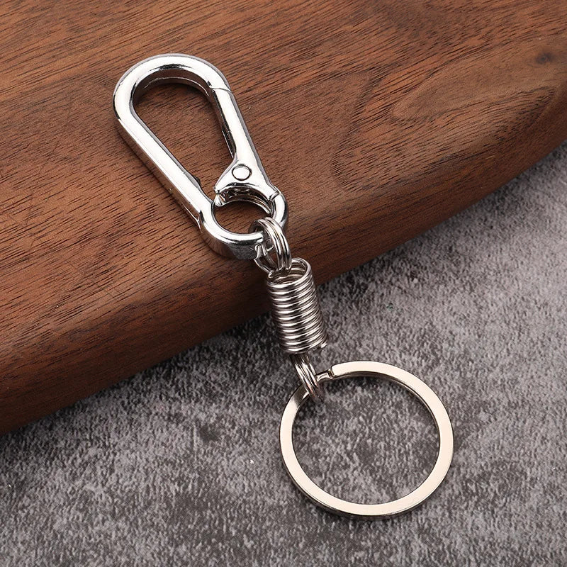 Vintage Brass Keychain Lanyard Snap Hook | Manual Rotate Carabiner Clip detail view