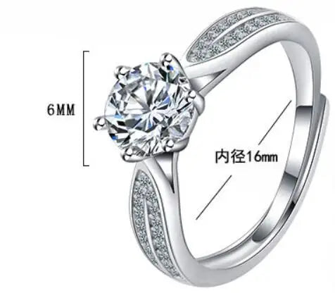 Real 3 Carat Moissanite Engagement Ring Luxury Bridal Set Solitaire Wedding Promise additional angle