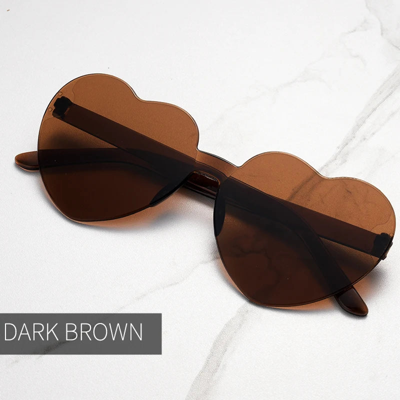 Color heart shape ocean personality Frameless Children's Sunglasses Candy Love Sungla detail view
