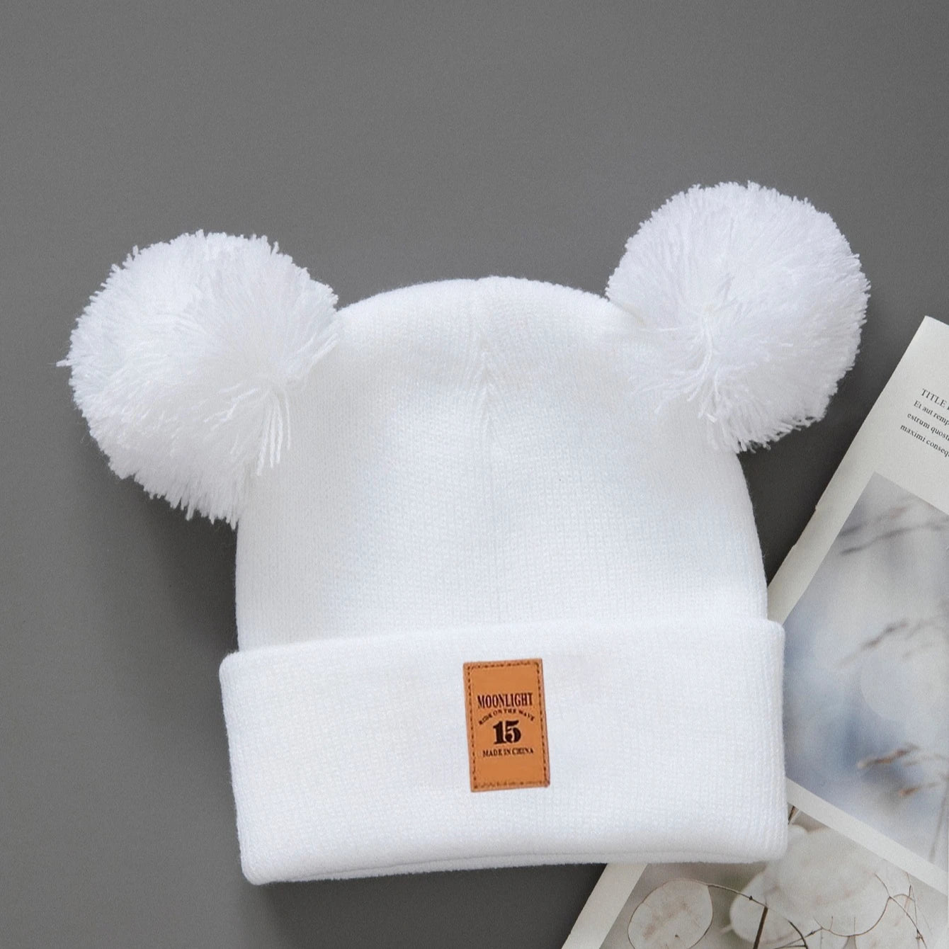 Baby Knit Pom Pom Hat | Warm Winter Cap for Toddlers lifestyle view