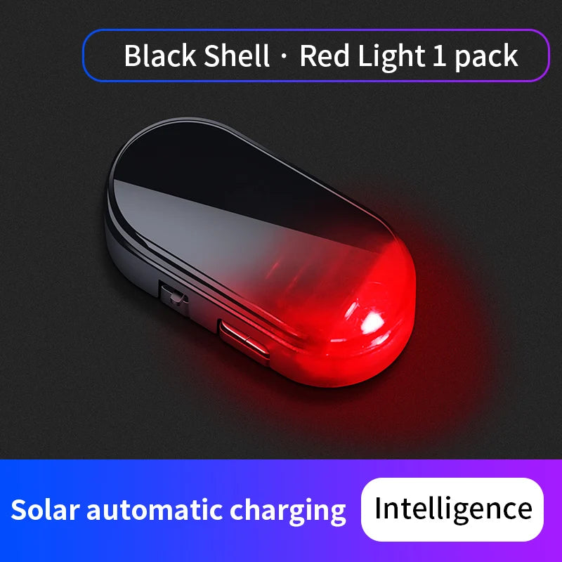 Solar Powered Car Warning Flashing Light | Interior LED Decorative Light close-up view