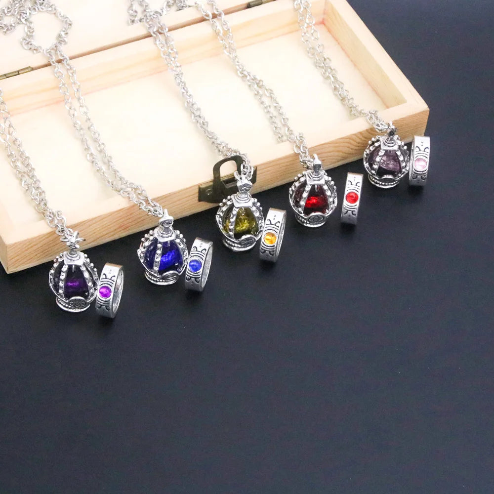 Madoka Magica Soul Gem Necklace Set | Kaname Madoka Mami Pendant Jewelry alternate view