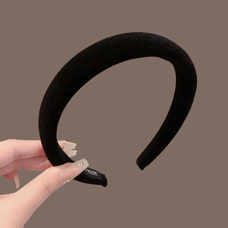 2026 Simple Velvet Winter Hairbands Headband Women Girls Scrunchie Hair Head Hoop Band close-up view