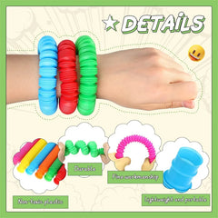 5/10 Pcs Pop Tubes Sensory Fidget Tubes with Autism Classroom Prizes Gifts Fidget Toy close-up view