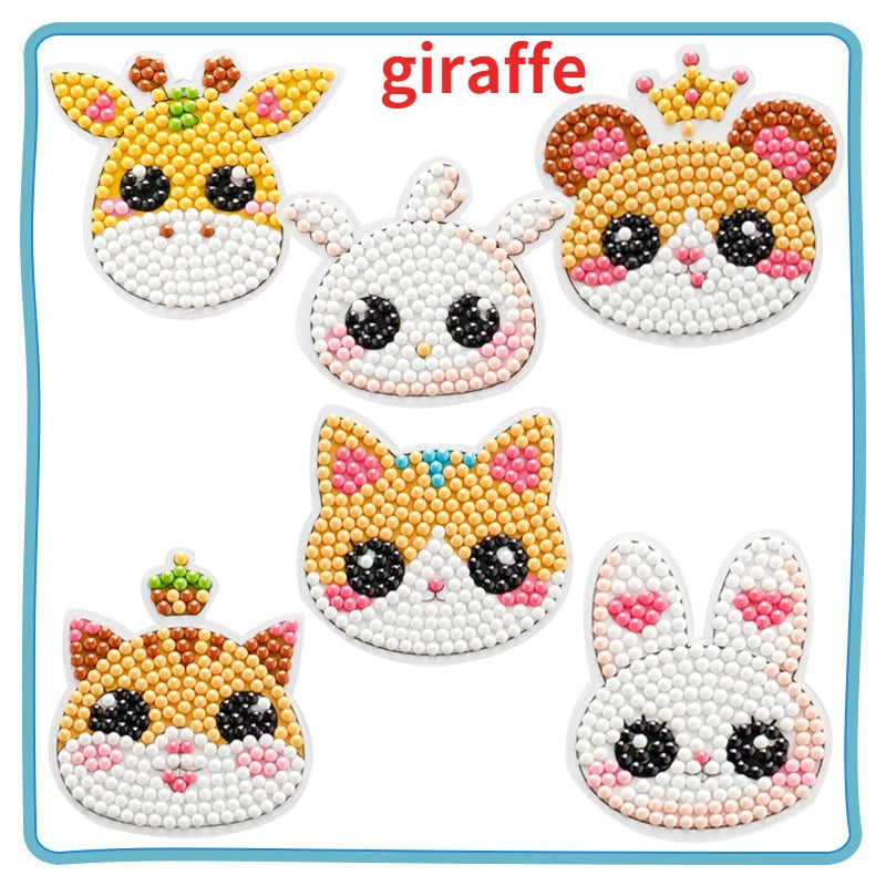 Child Diamond DIY Painting Sticker Set Toys Colorful Cartoon Sticker Handmade Arts Cra close-up view