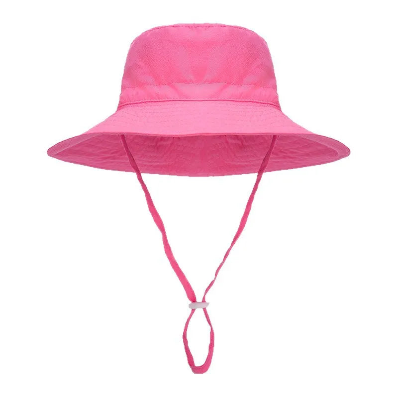 Solid Color Kids Fisherman Hat | Unisex Summer Sun Protection Hat lifestyle view