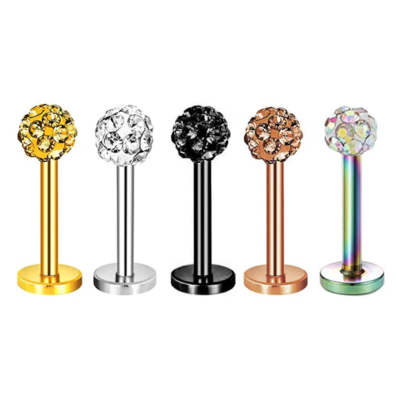 5pcs Tragus Stud Earring Set | Heart CZ Cartilage Piercing Jewelry additional angle