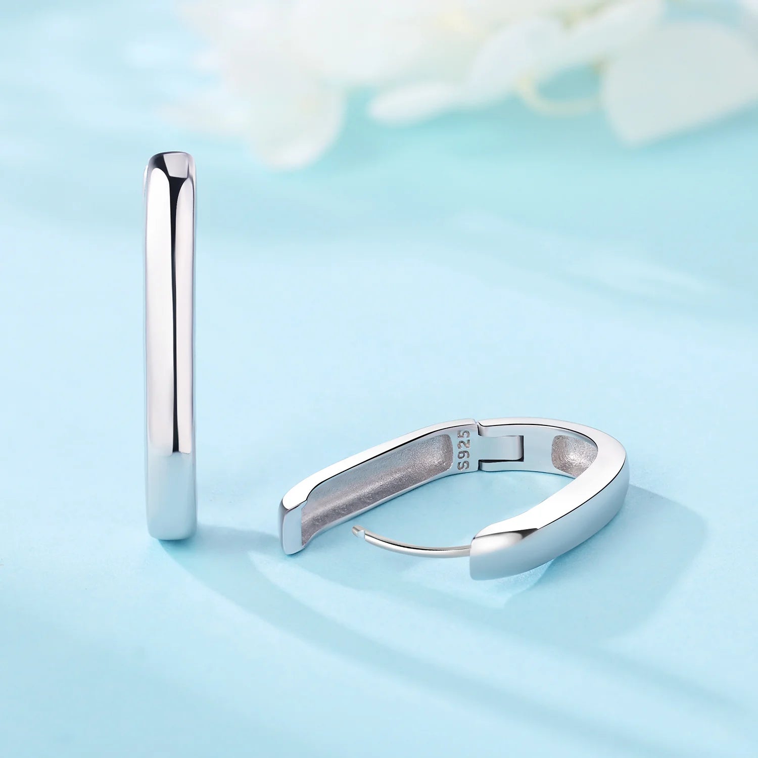 925 Sterling Silver Simple Versatile Earrings Jewelry Versatile Hoop Earrings For Wom alternate view