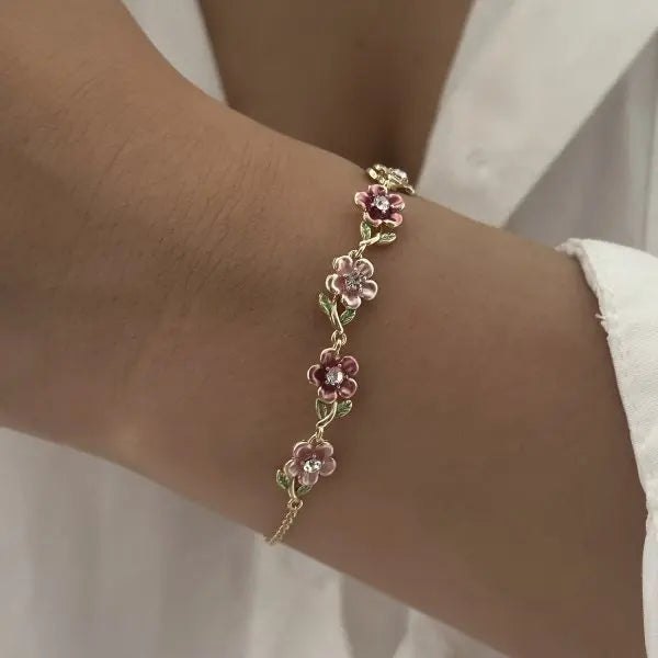 Sparkling Cherry Blossoms Butterfly Bracelet Women's Fashion Temperament Wave Moon Fl alternate view