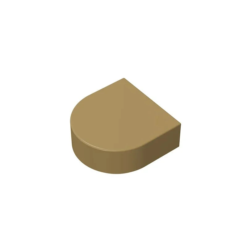 Gobricks Tile Round 1 x 1 Half Circle Extended | Compatible Brick Building Block close-up view