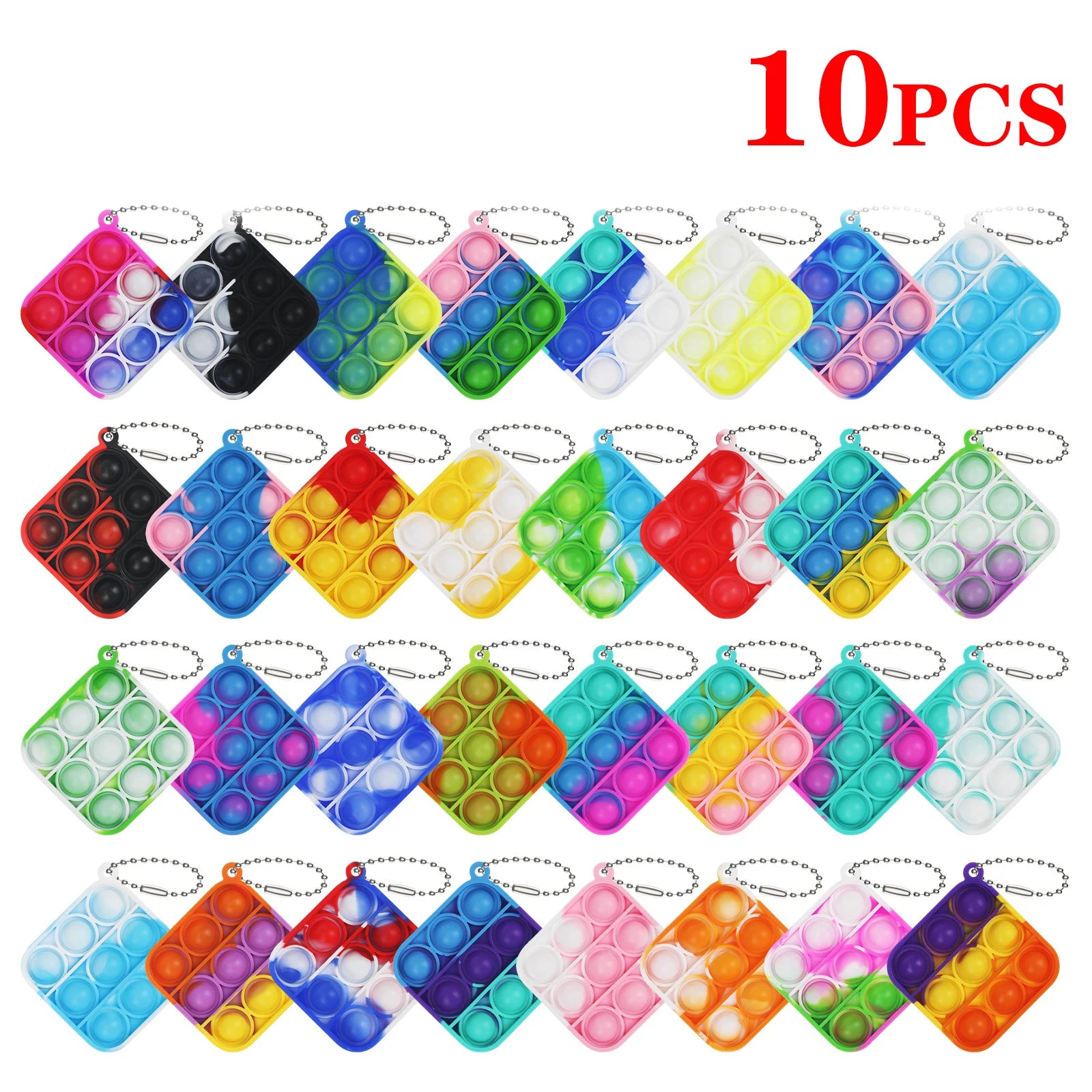 Pop Keychains Fidget Toys Bulk | Stress Relief Sensory Prizes for Classroom detail view