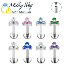 ASTM F136 Titanium Nose Piercing Petal Earrings For Women Labret Lip Rings Goth Ear Tragus Studs Acc