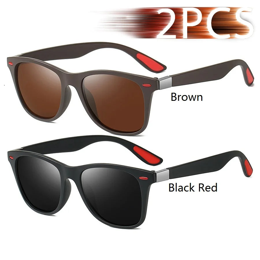 Square Unisex Driving Fishing Sunglasses Men Women Brand Designer Sun Glasses Anti-Gl lifestyle view