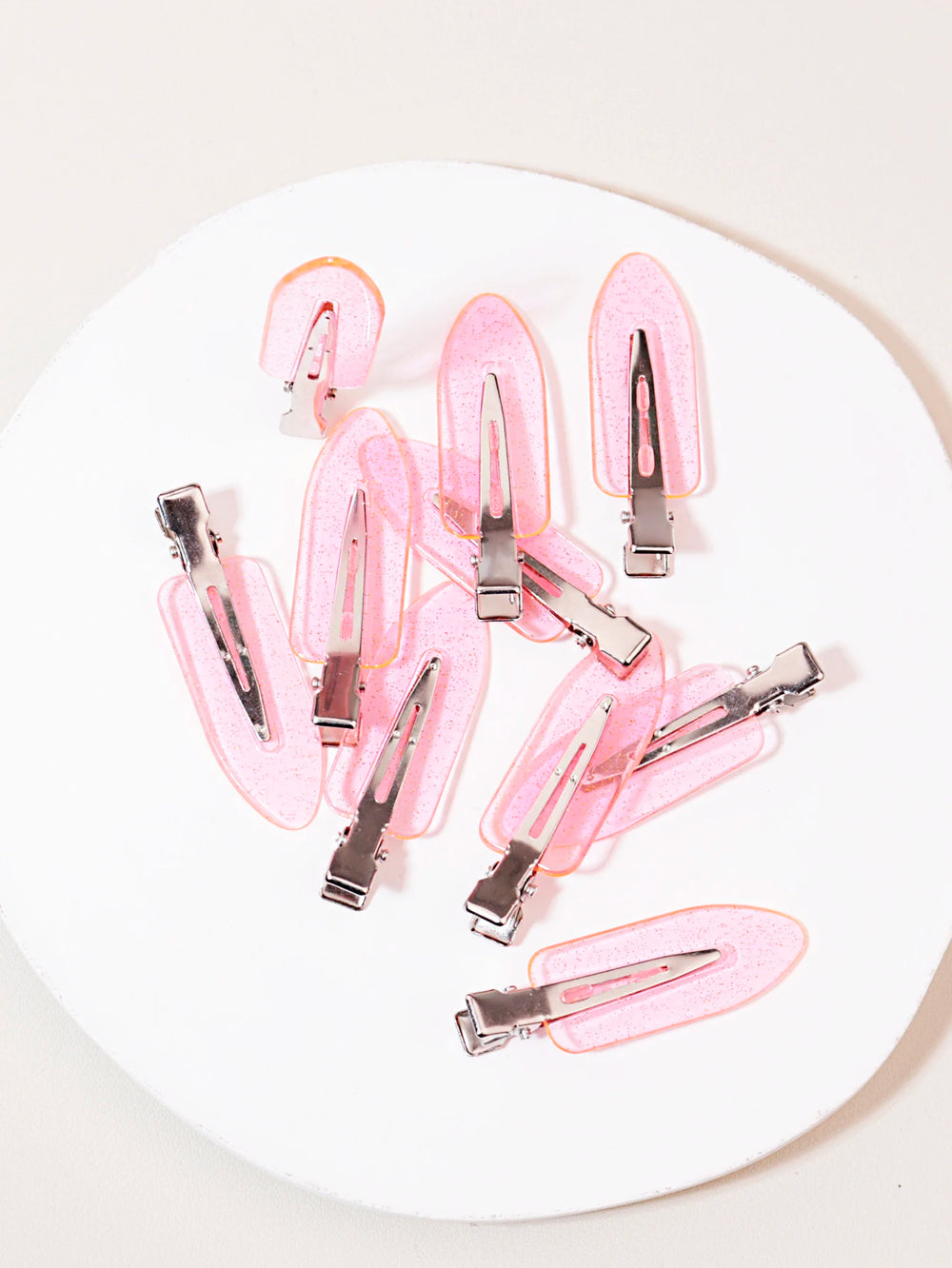 10pcs Seamless Fashion Girl Transparent Hair Clips, Makeup Facial Accessory Clips Styl close-up view