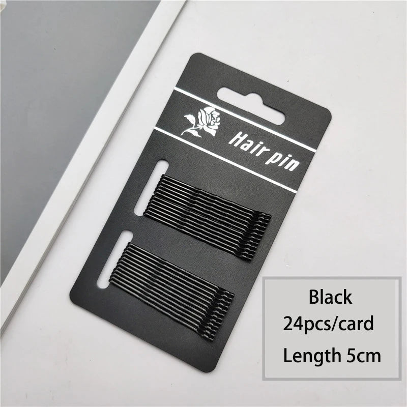 24/50pcs Black Hairpins For Women Hair Clip Lady Bobby Pins Invisible Wave Hairgrip M lifestyle view